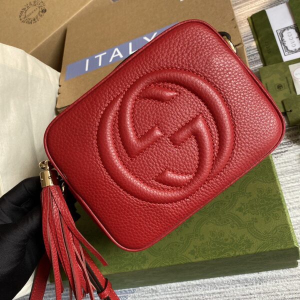 1:1 Replica Gucci Soho Small Disco Bag Red For Women, Women's Bags, Shoulder And Crossbody Bags 8in/21cm GG 308364