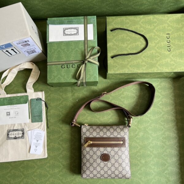 1:1 Replica Gucci Supreme Messenger Bag Beige And Ebony GG Supreme Canvas For Women 9.3in/23.5cm GG 681021 92THG 8563