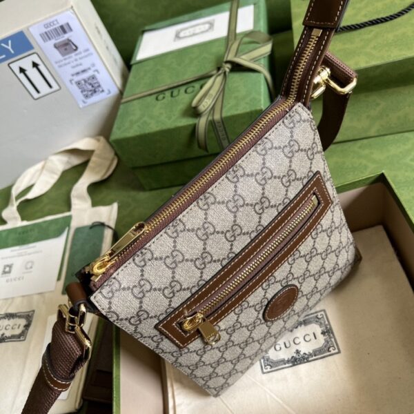 1:1 Replica Gucci Supreme Messenger Bag Beige And Ebony GG Supreme Canvas For Women 9.3in/23.5cm GG 681021 92THG 8563