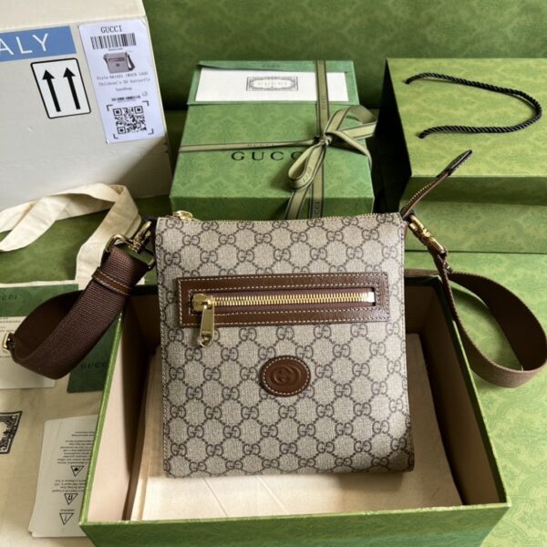 1:1 Replica Gucci Supreme Messenger Bag Beige And Ebony GG Supreme Canvas For Women 9.3in/23.5cm GG 681021 92THG 8563