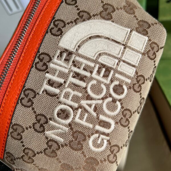 1:1 Replica Gucci The North Face x Gucci Belt Bag Beige And Ebony Original GG Canvas For Women 8.7in/22cm 650299 GY5UN 8895