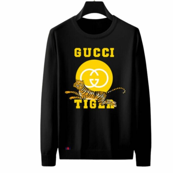 Gucci Tiger Cotton Sweatshirt Black For Men