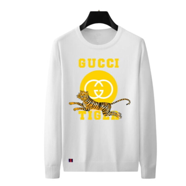 Gucci Tiger Cotton Sweatshirt White For Men
