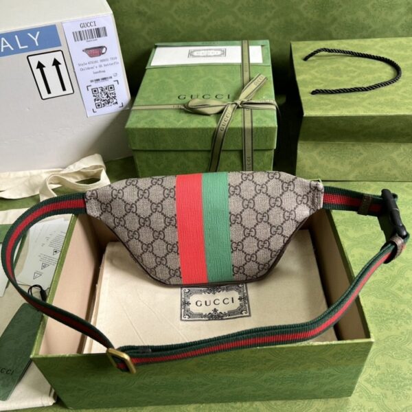 1:1 Replica Gucci Tiger GG Belt Bag Beige And Ebony GG Supreme Canvas For Women And Men  6in/16cm 675181 US7DC 9395
