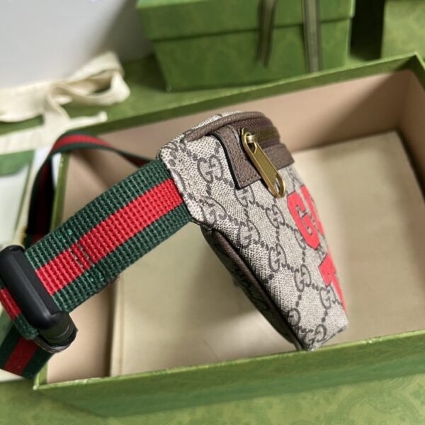 1:1 Replica Gucci Tiger GG Belt Bag Beige And Ebony GG Supreme Canvas For Women And Men  6in/16cm 675181 US7DC 9395