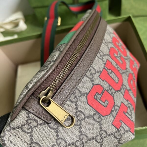 1:1 Replica Gucci Tiger GG Belt Bag Beige And Ebony GG Supreme Canvas For Women And Men  6in/16cm 675181 US7DC 9395