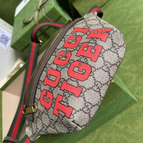 1:1 Replica Gucci Tiger GG Belt Bag Beige And Ebony GG Supreme Canvas For Women And Men  6in/16cm 675181 US7DC 9395