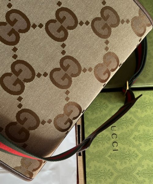 1:1 Replica Gucci Tote Bag With Jumbo Camel And Ebony Jumbo GG Canvas For Women 14.6in/37cm ‎678839 UKMDG 2570