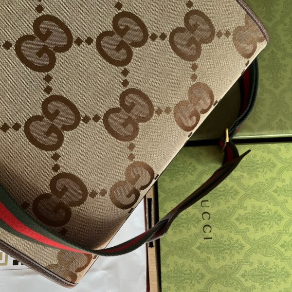 1:1 Replica Gucci Tote Bag With Jumbo Camel And Ebony Jumbo GG Canvas For Women 14.6in/37cm ‎678839 UKMDG 2570