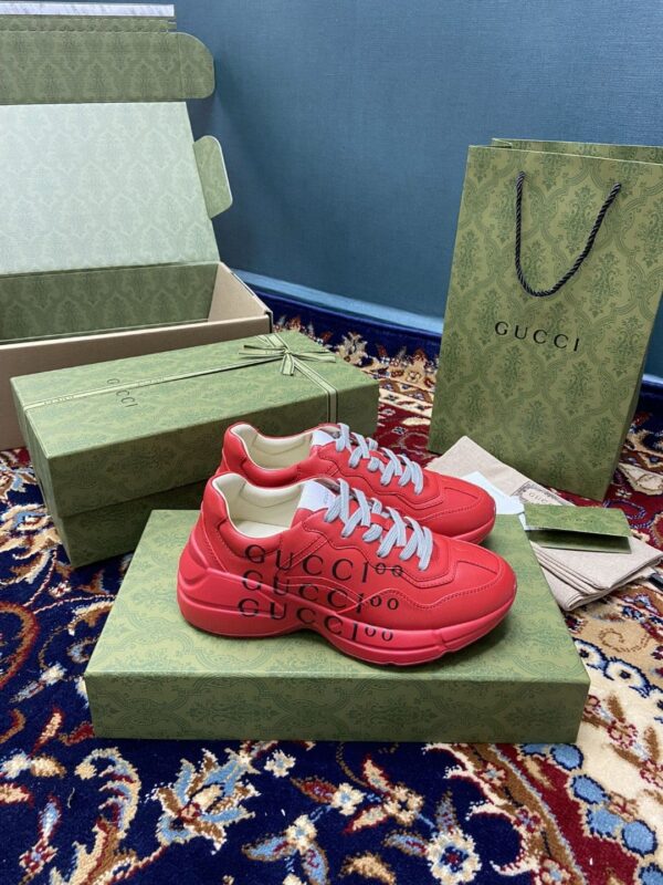 Gucci Women's 100 Rhyton Sneaker Red For Women 660938