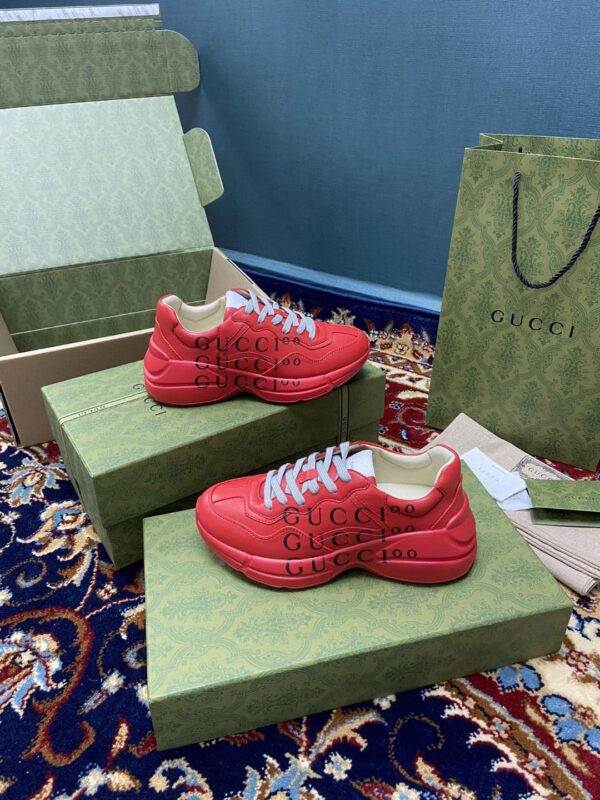 Gucci Women's 100 Rhyton Sneaker Red For Women 660938