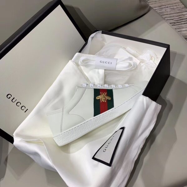 Gucci Women's Ace Sneaker With Bee White For Women GG