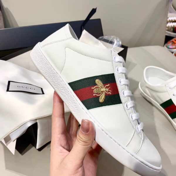 Gucci Women's Ace Sneaker With Bee White For Women GG