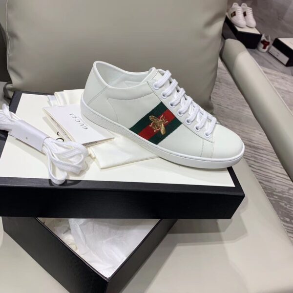 Gucci Women's Ace Sneaker With Bee White For Women GG