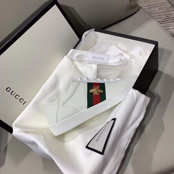 Gucci Women's Ace Sneaker With Bee White For Women GG