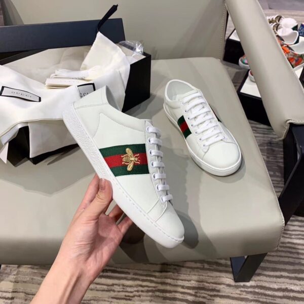 Gucci Women's Ace Sneaker With Bee White For Women GG