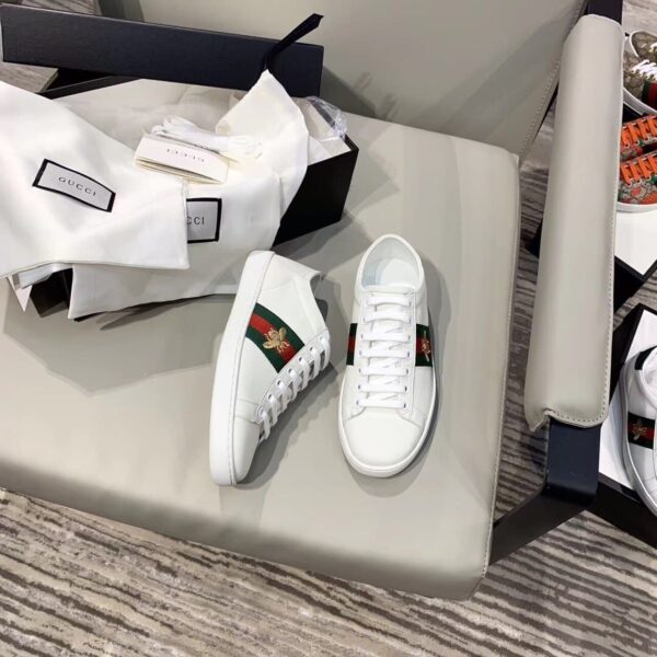 Gucci Women's Ace Sneaker With Bee White For Women GG