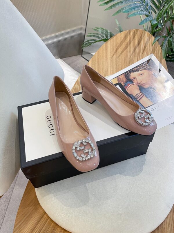Gucci Women's Blondie Mid-Heel Pump Pink For Women GG