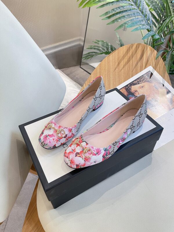 Gucci Women's Flower Ballet Flat With Horsebit Grey For Women GG