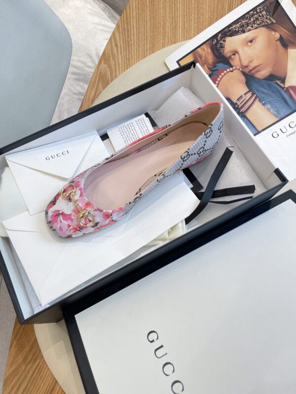 Gucci Women's Flower Ballet Flat With Horsebit Grey For Women GG
