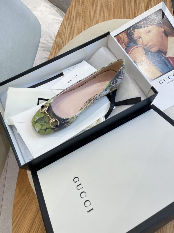 Gucci Women's Flower Ballet Flat With Horsebit Grey For Women GG