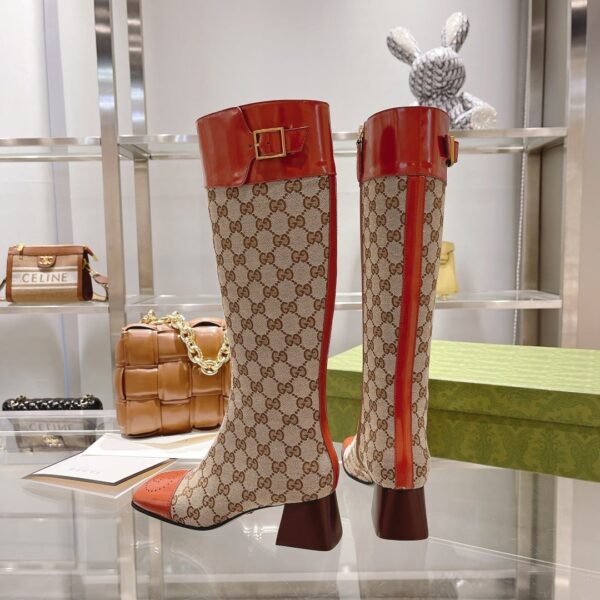 Gucci Women's GG Knee-High Boot Beige For Women GG 678278 HVKL0 9786