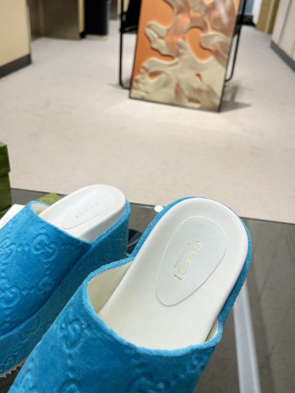 Gucci Women's GG Platform Sandal Light Blue For Women GG
