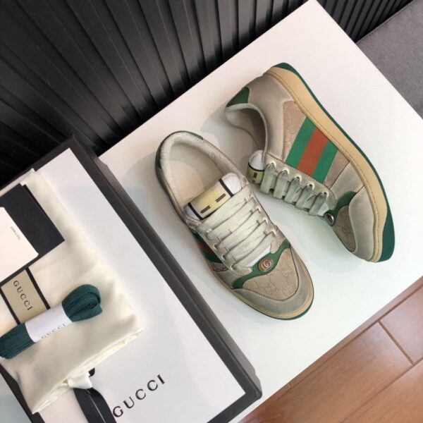 Gucci Women's  GG Screener Distressed Green Orange For Women 570443 9Y920 9666