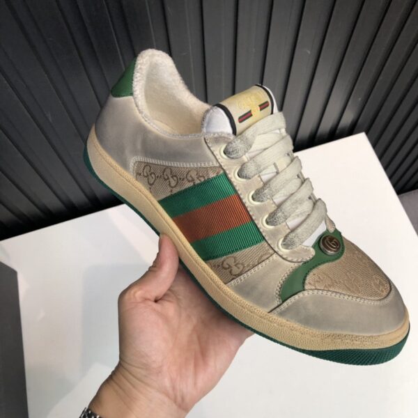 Gucci Women's  GG Screener Distressed Green Orange For Women 570443 9Y920 9666