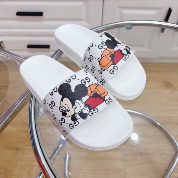 Gucci Women's GG Slide Sandal With Mickey Mouse White For Women 407345