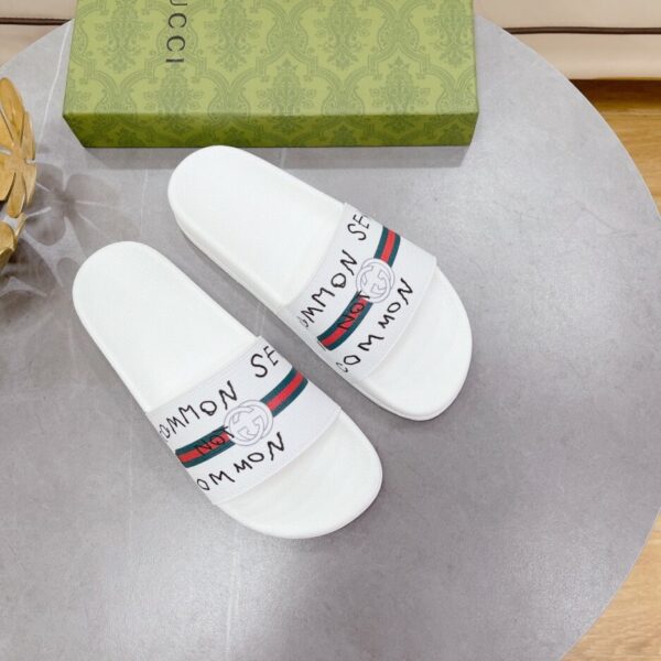 Gucci Women's GG Slide Sandal With Web Common White For Women 407345