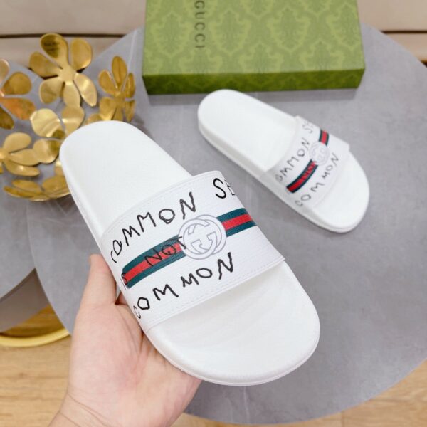 Gucci Women's GG Slide Sandal With Web Common White For Women 407345