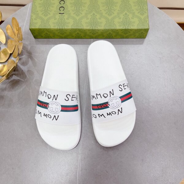 Gucci Women's GG Slide Sandal With Web Common White For Women 407345