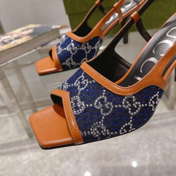 Gucci Women's GG Slingback Mid-Heel Pump Orange For Women GG