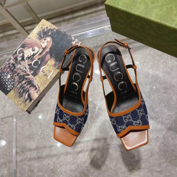 Gucci Women's GG Slingback Mid-Heel Pump Orange For Women GG