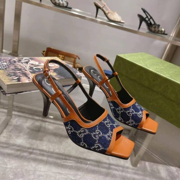 Gucci Women's GG Slingback Mid-Heel Pump Orange For Women GG