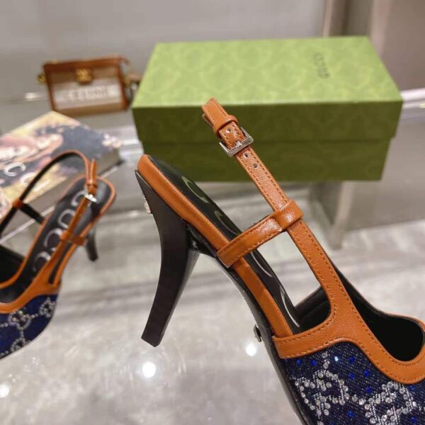 Gucci Women's GG Slingback Mid-Heel Pump Orange For Women GG