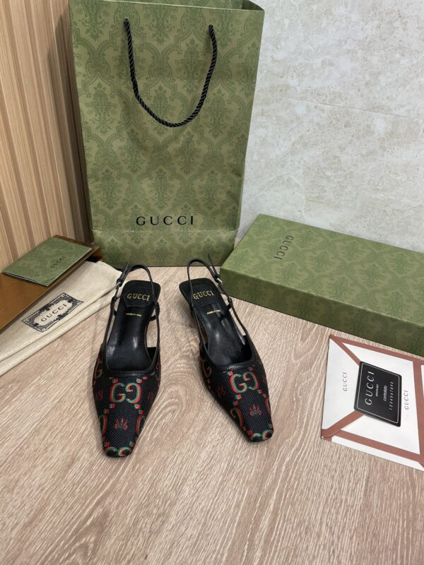 Gucci Women's GG Slingback Pump By And Mesh With GG Crystals Black For Women GG