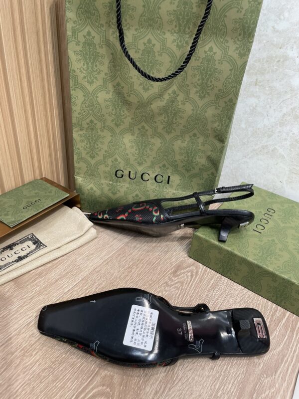 Gucci Women's GG Slingback Pump By And Mesh With GG Crystals Black For Women GG