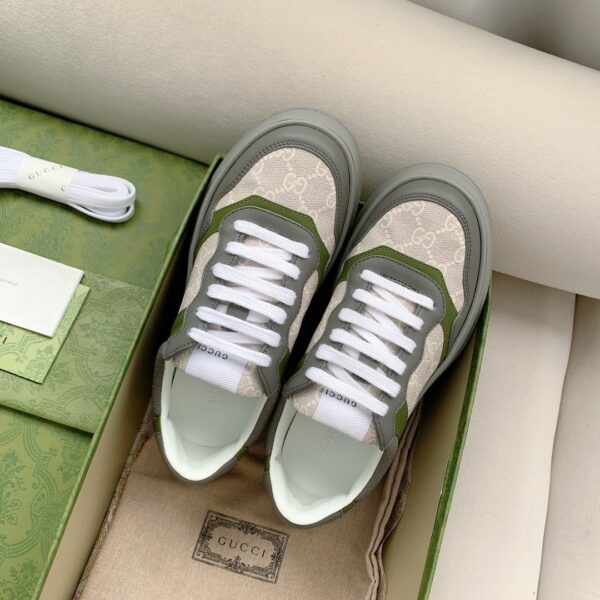 Gucci Women's GG Sneaker Green And Gray Supreme For Women 700641 UPG90 1282