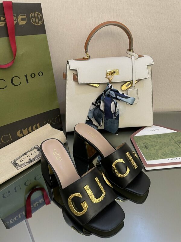 Gucci Women's 'Gucci' Slide Sandal Black For Women GG