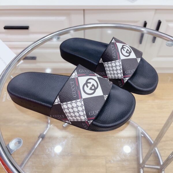 Gucci Women's Logo GG Supreme Slides With Web Black For Women 408508