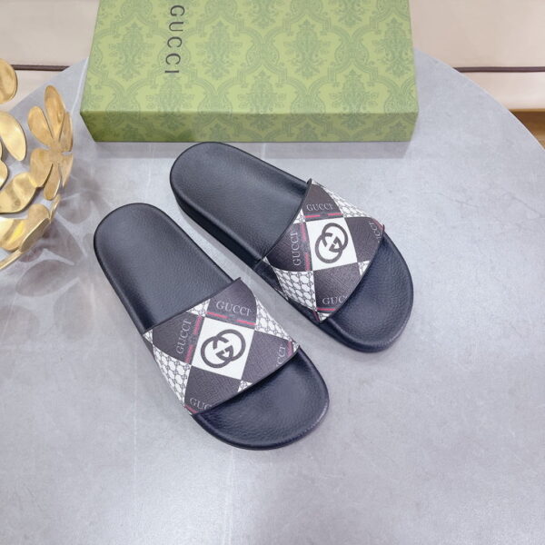 Gucci Women's Logo GG Supreme Slides With Web Black For Women 408508