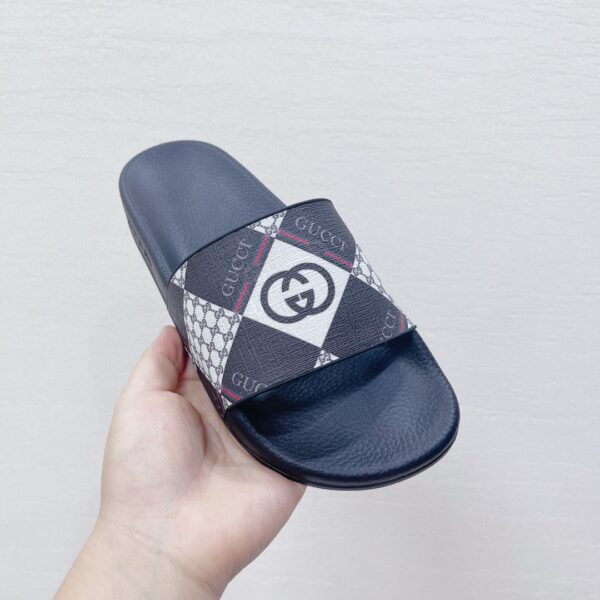Gucci Women's Logo GG Supreme Slides With Web Black For Women 408508
