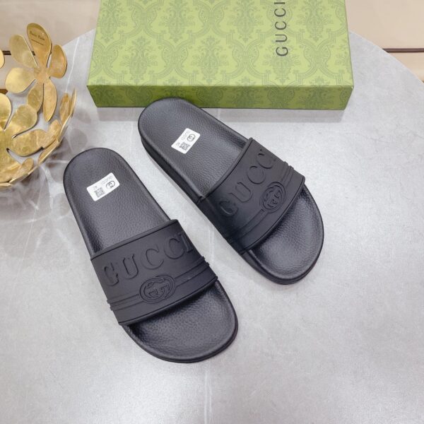 Gucci Women's Logo Rubber Slide Black For Women 522887 JCZ00 1031