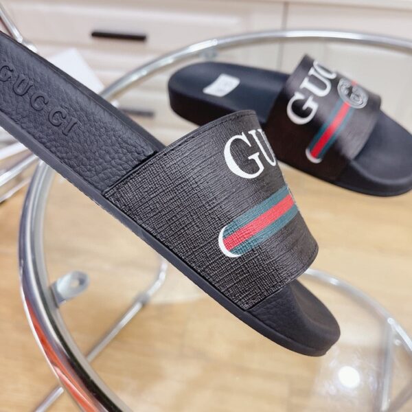 Gucci Women's Logo Rubber Slide With Web Black For Women 522887