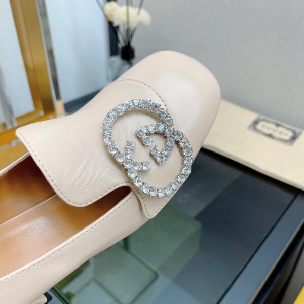 Gucci Women's Mid-Heel Pump With GG Logo Beige For Women GG