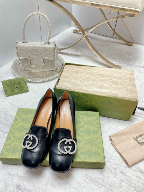 Gucci Women's Mid-Heel Pump With GG Logo Black For Women GG
