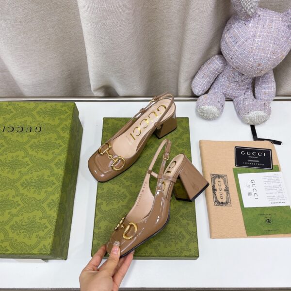 Gucci Women's Mid-Heel Slingback With Horsebit Green For Women GG