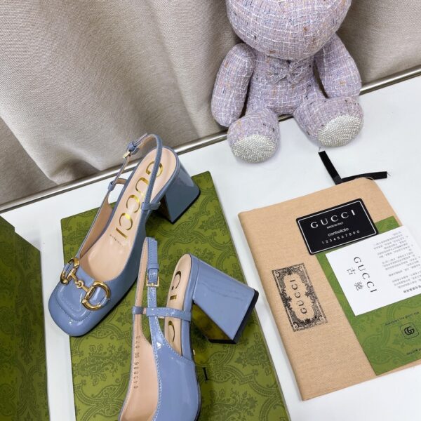 Gucci Women's Mid-Heel Slingback With Horsebit Jade Green For Women GG